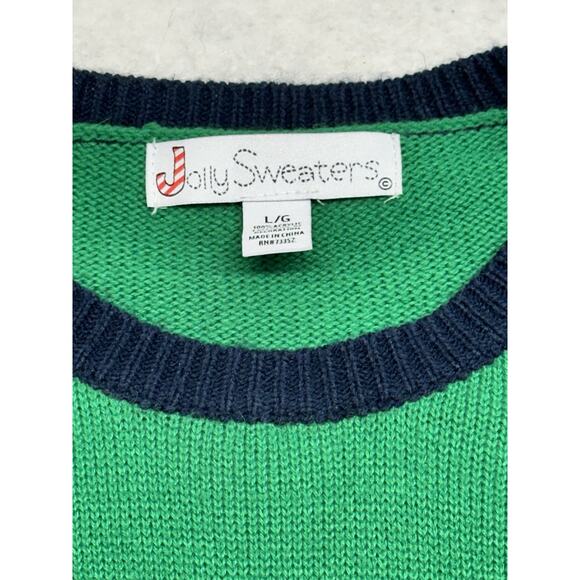 Joy Sweaters Ugly Christmas Sweater Adult L Green Knit Holiday Unicorn Candy - Picture 2 of 7